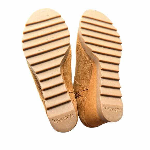 Koolaburra by UGG Shearling Suede Wedge Boots Tan 1124194 Size 8 - Picture 6 of 15